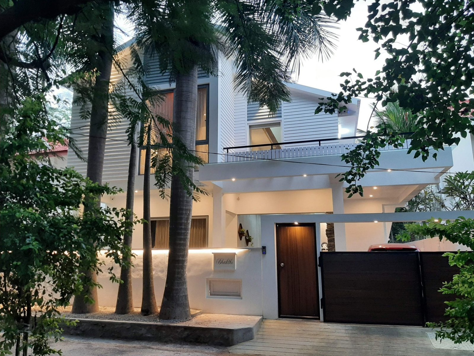 Villa Bhakthi — Main Entry Dusk